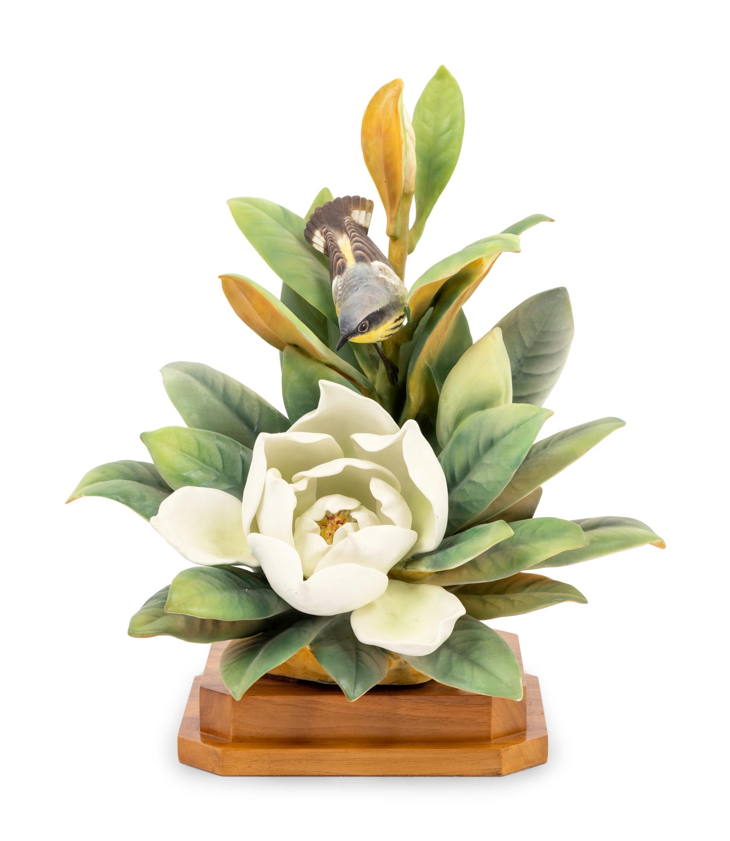 A Royal Worcester Dorothy Doughty Magnolia Warbler Group