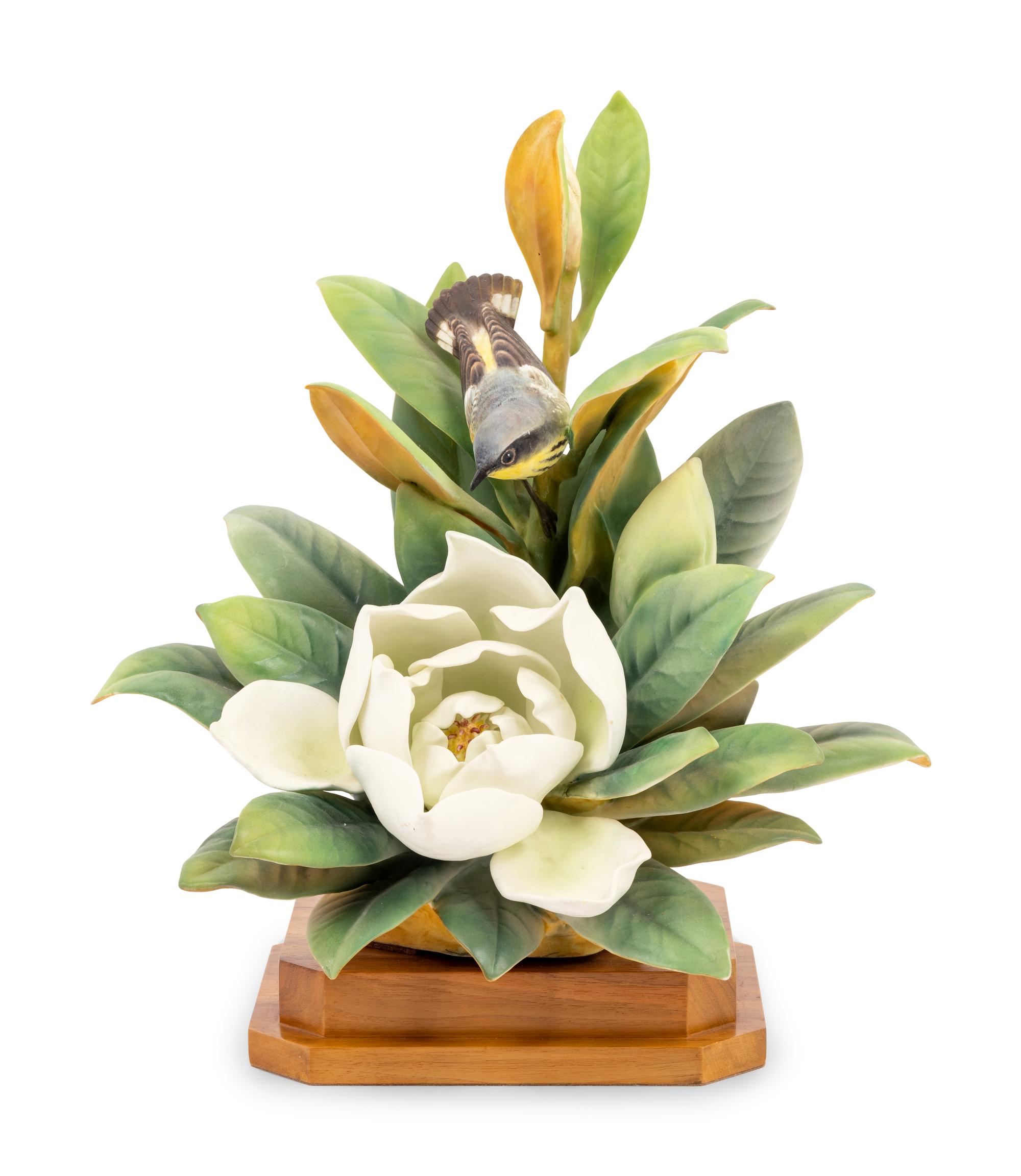 A Royal Worcester Dorothy Doughty Magnolia Warbler Group