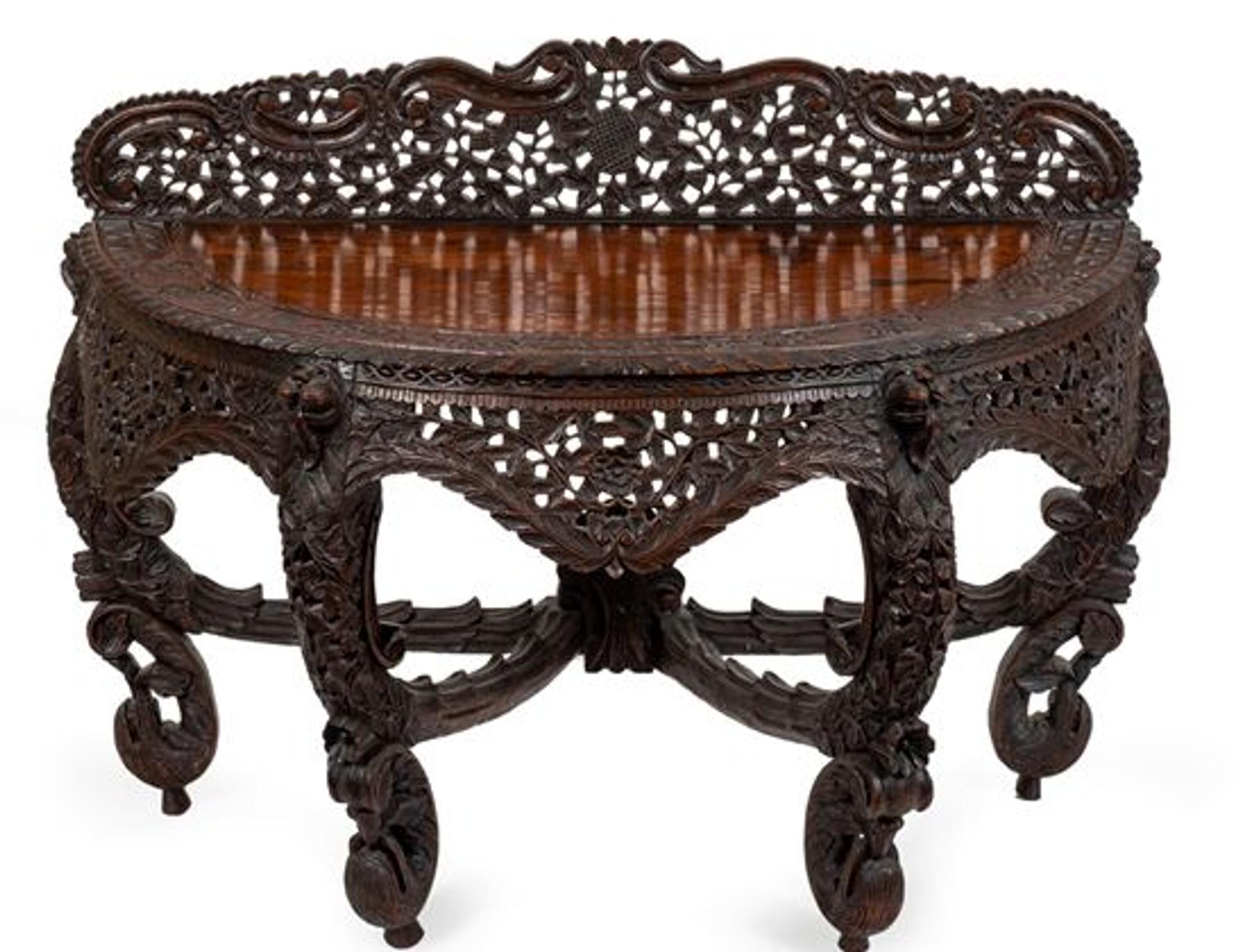 A Burmese Pierce-Carved Console Table — 19TH/20TH CENTURY