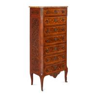 A Louis XV/XVI Transitional Style Parquetry Inlaid Semainier