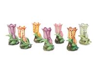 A Set of Seven Mottahedeh Porcelain Tulip-Form Vases