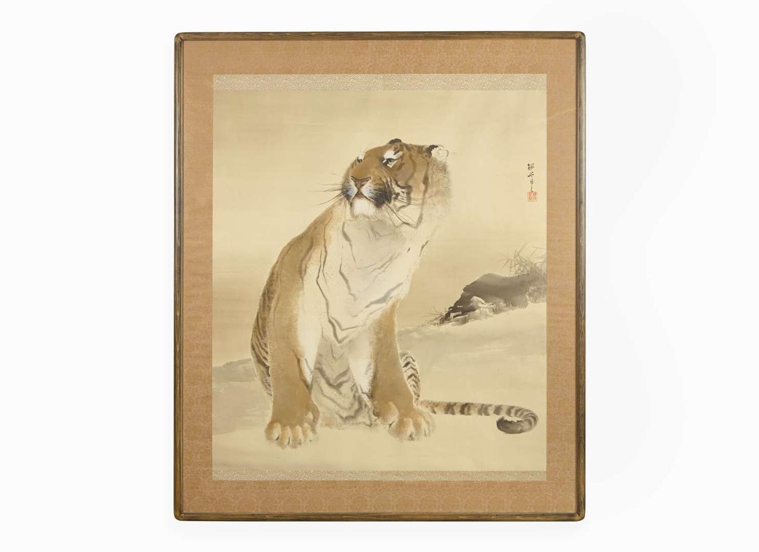 Konoshima Okoku (Japanese, 1877-1938) Seated Tiger 木島桜谷（1877-1938）虎