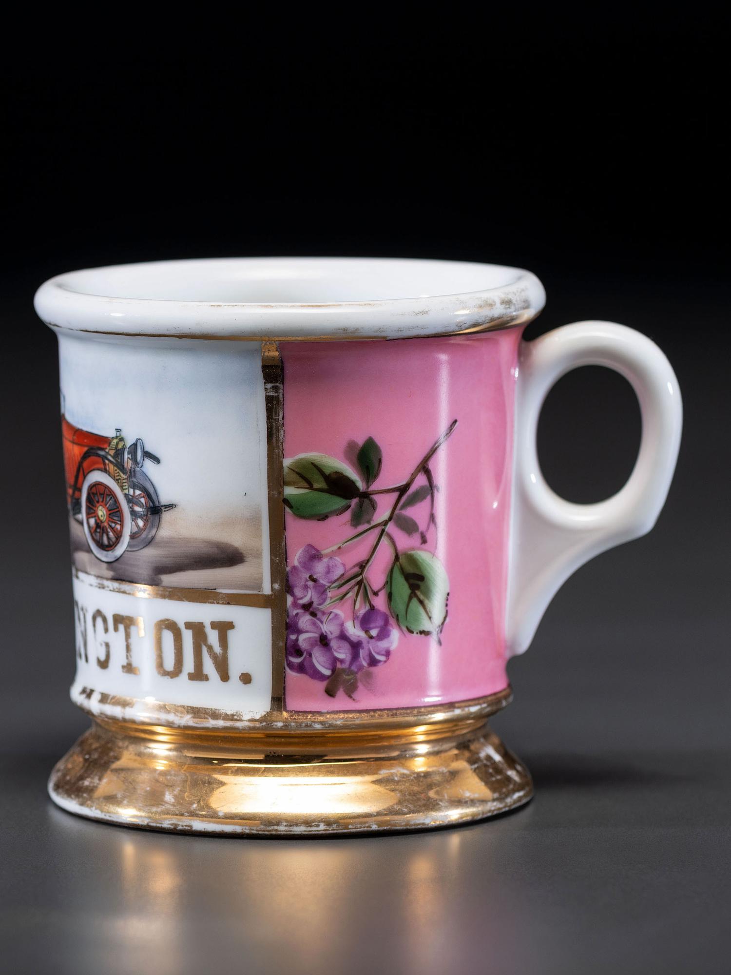 An Open Touring Car Porcelain Shaving Mug