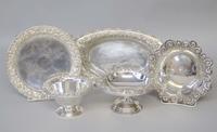 Group of sterling silver repoussé serving pieces s. kirk & son, baltimore, md, 20th century