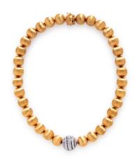 GOLD AND DIAMOND BEAD NECKLACE