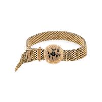 VICTORIAN, YELLOW GOLD MESH BRACELET