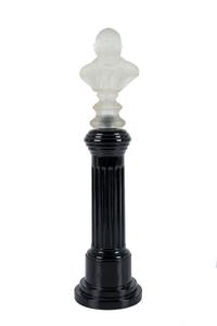 [HARRISON, Benjamin (1833-1901)]. Benjamin Harrison frosted glass bust on pedestal column.