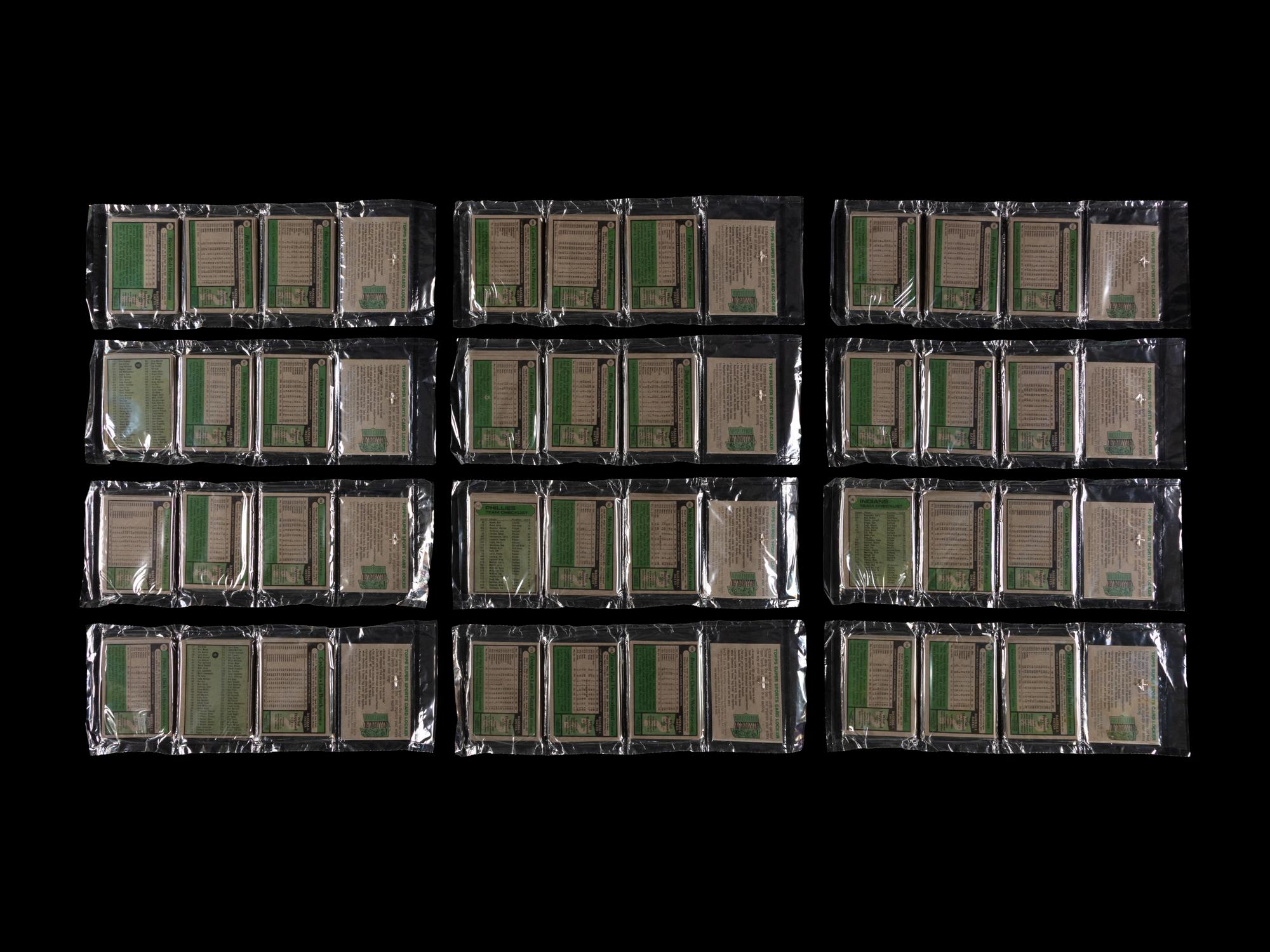 A Box of 24 Unopened 1979 Topps Baseball Card Rack Packs with Multiple Hall of Famers and Notable Visible – Possible Ozzie Smith Rookie Cards