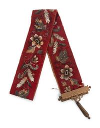 A Victorian Beaded Bell Pull with Bronze Mounts