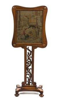 A Regency Rosewood Firescreen, Height 52 inches.