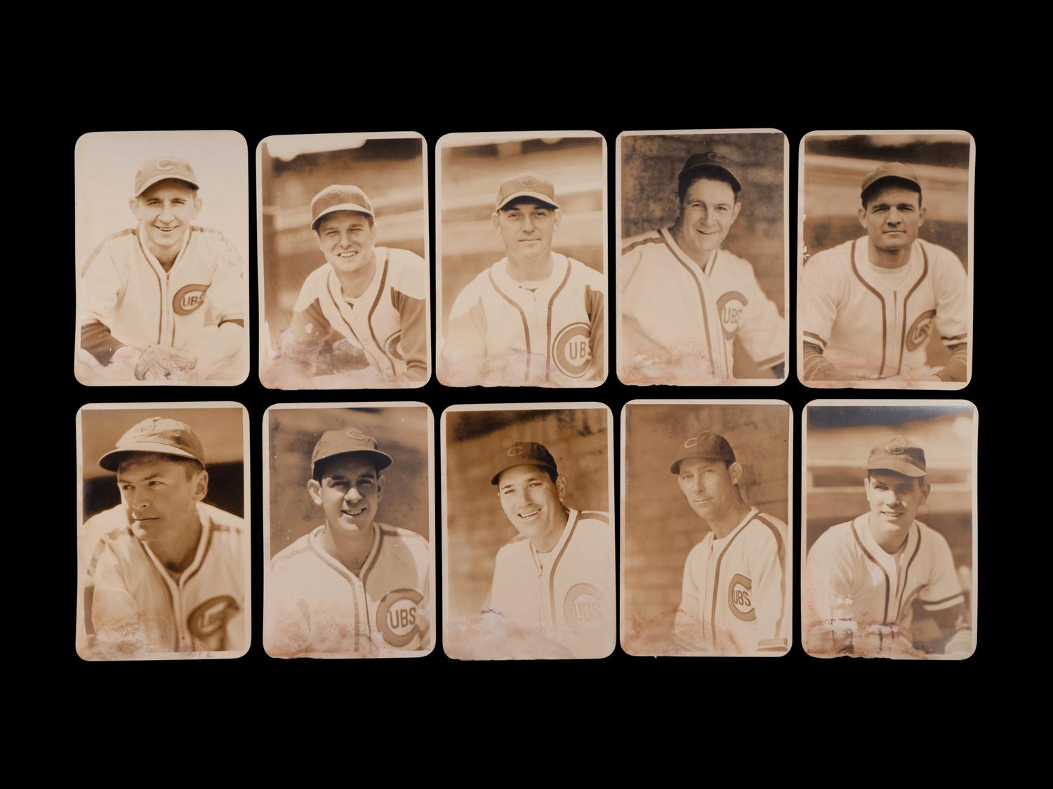 A Group of 44 1940s Original George Burke Chicago Cubs Photographs Owned by Jimmie Wilson,