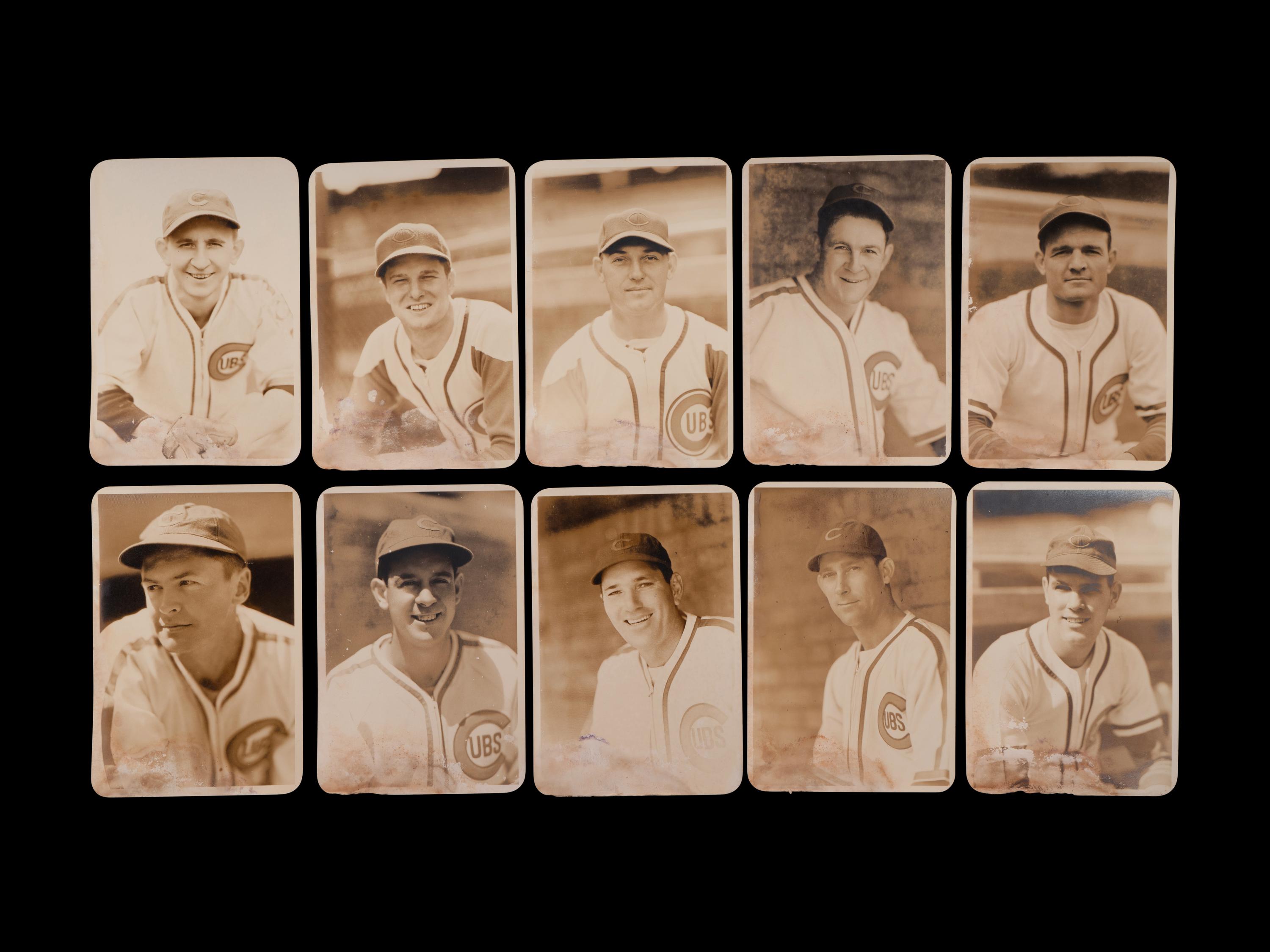A Group of 44 1940s Original George Burke Chicago Cubs Photographs Owned by Jimmie Wilson,