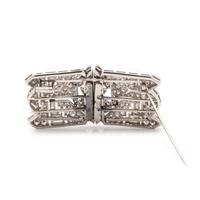 DIAMOND DOUBLE CLIP BROOCH