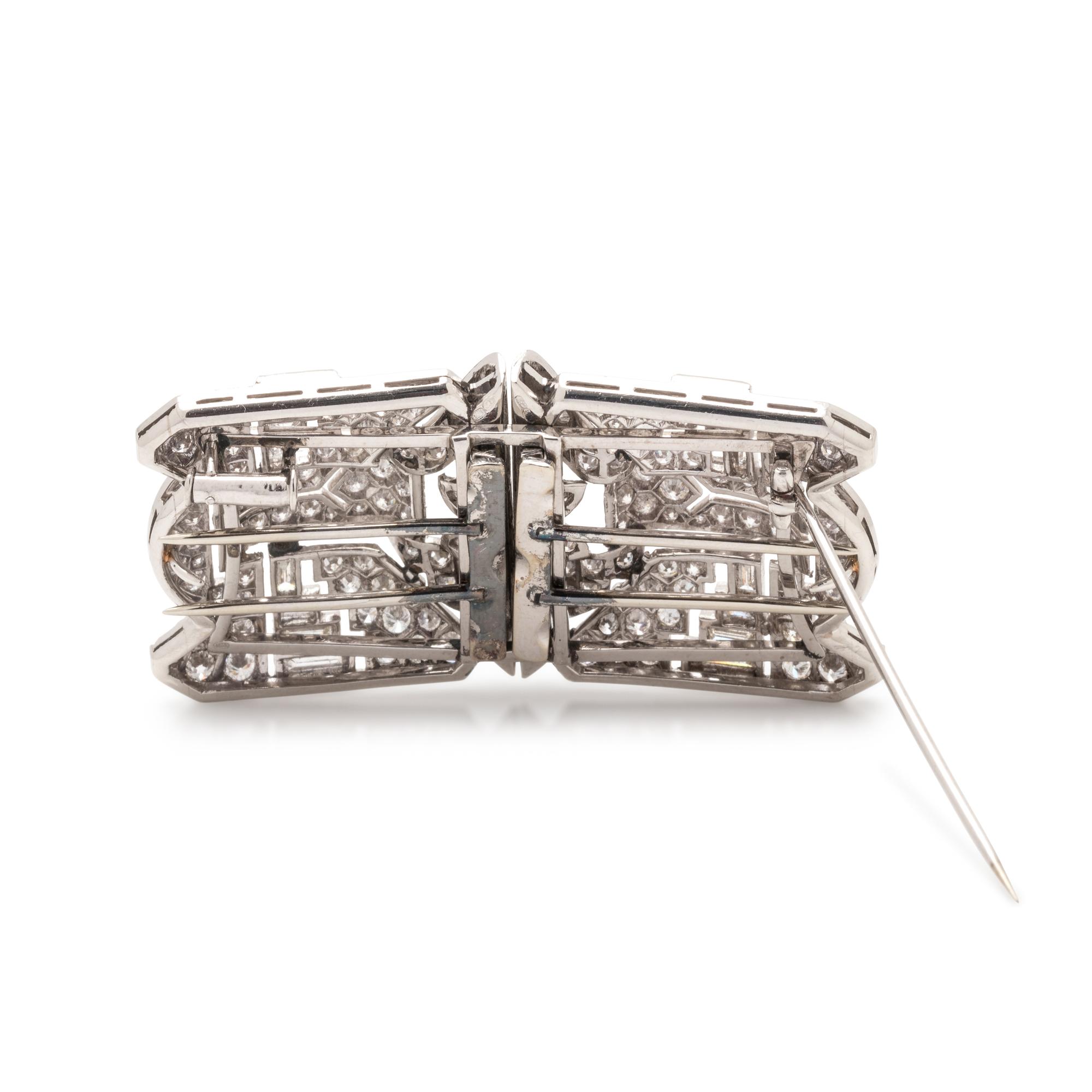 DIAMOND DOUBLE CLIP BROOCH