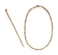 YELLOW GOLD ANCHOR CHAIN SET