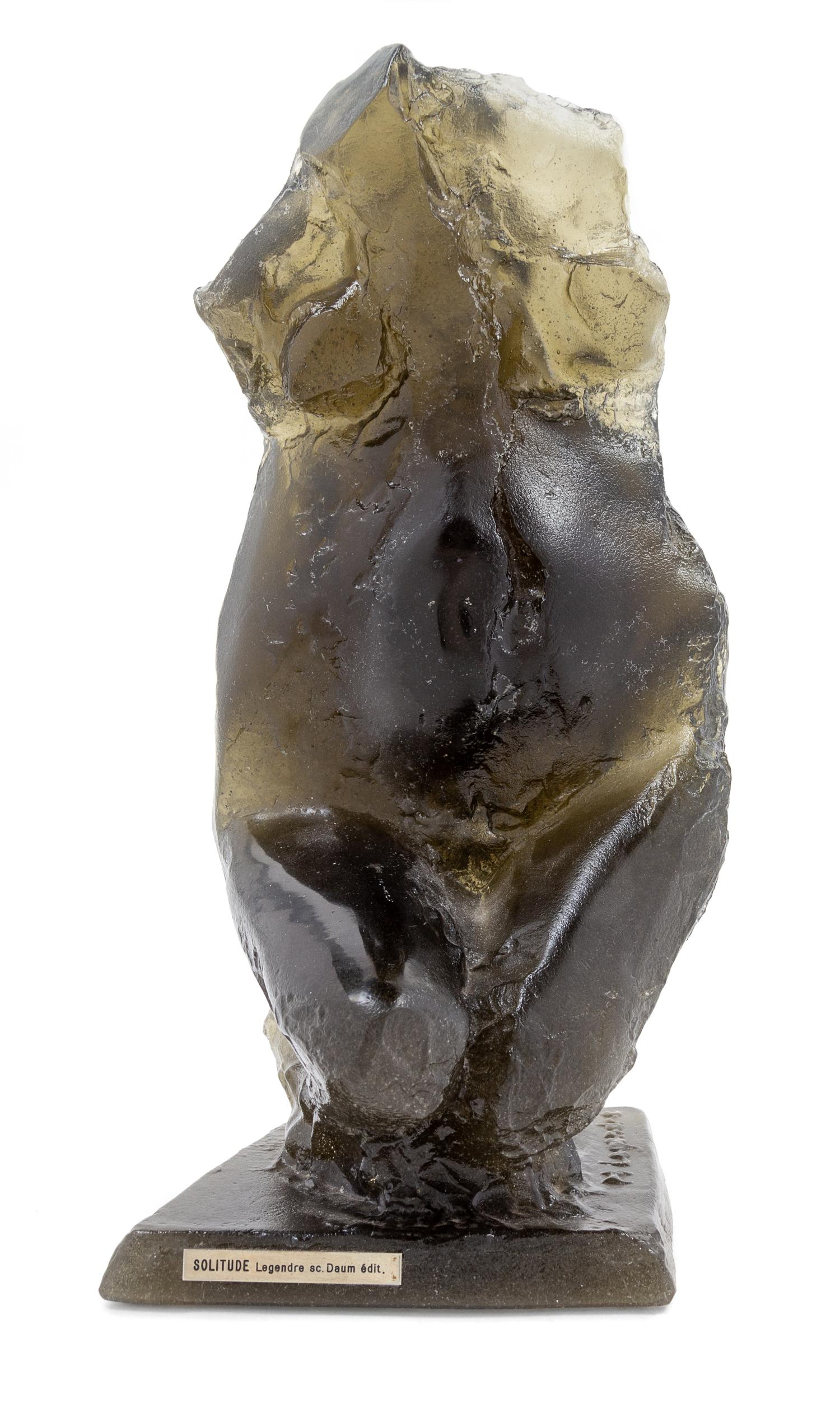 Maurice Louis Legendre, (French, b. 1928), Solitude Pate-De-Verre Sculpture Daum, Late 20th Century Edition 133 of 250