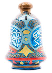 A Painted Glass Mosque Lamp Height 8 1/4 inches.
