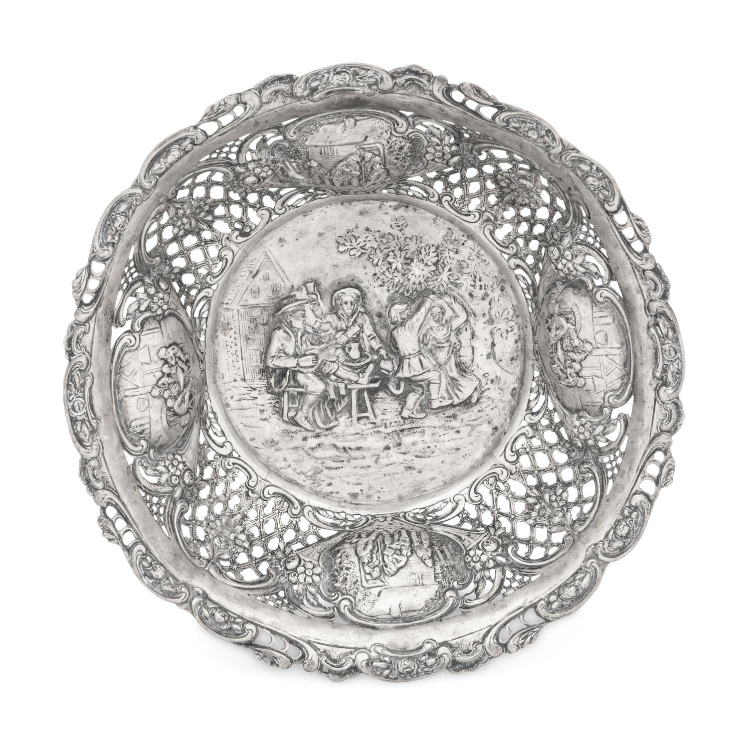 A German Silver Reticulated Basket