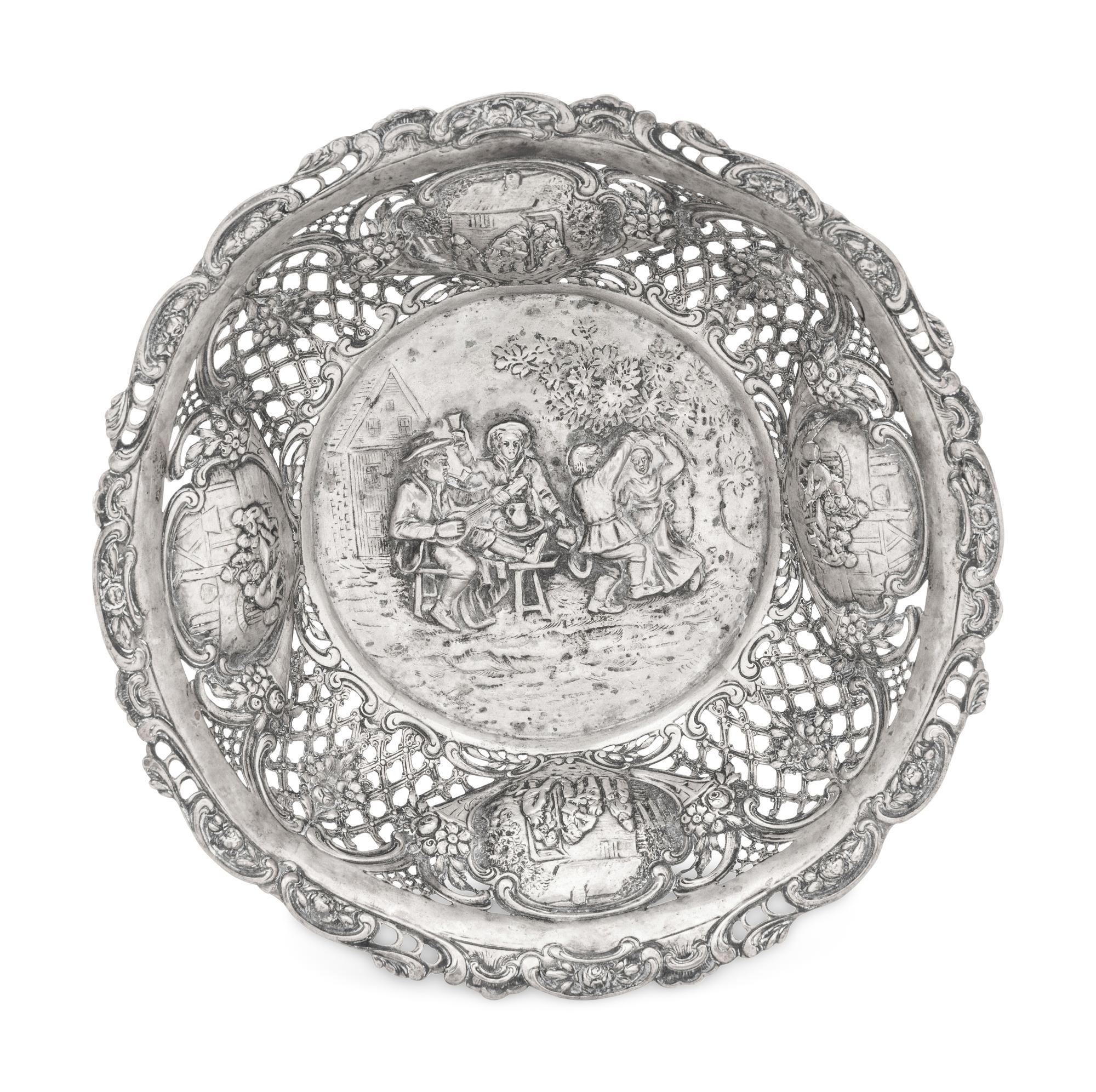 A German Silver Reticulated Basket