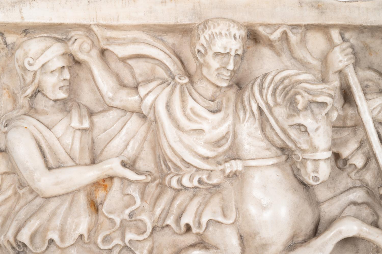 An Italian Marble Relief of a Battle Scene