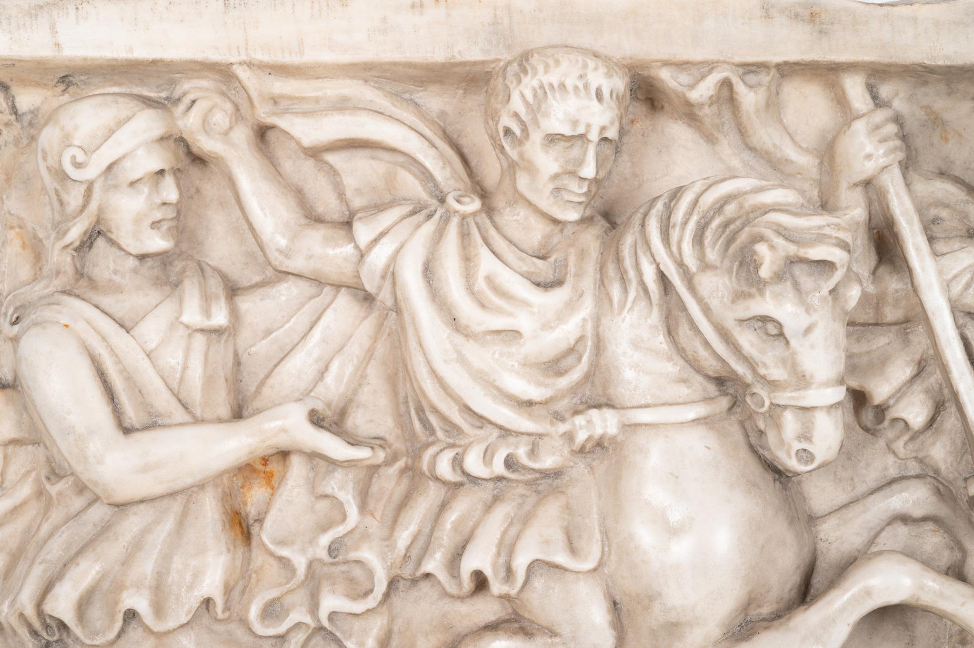 An Italian Marble Relief of a Battle Scene