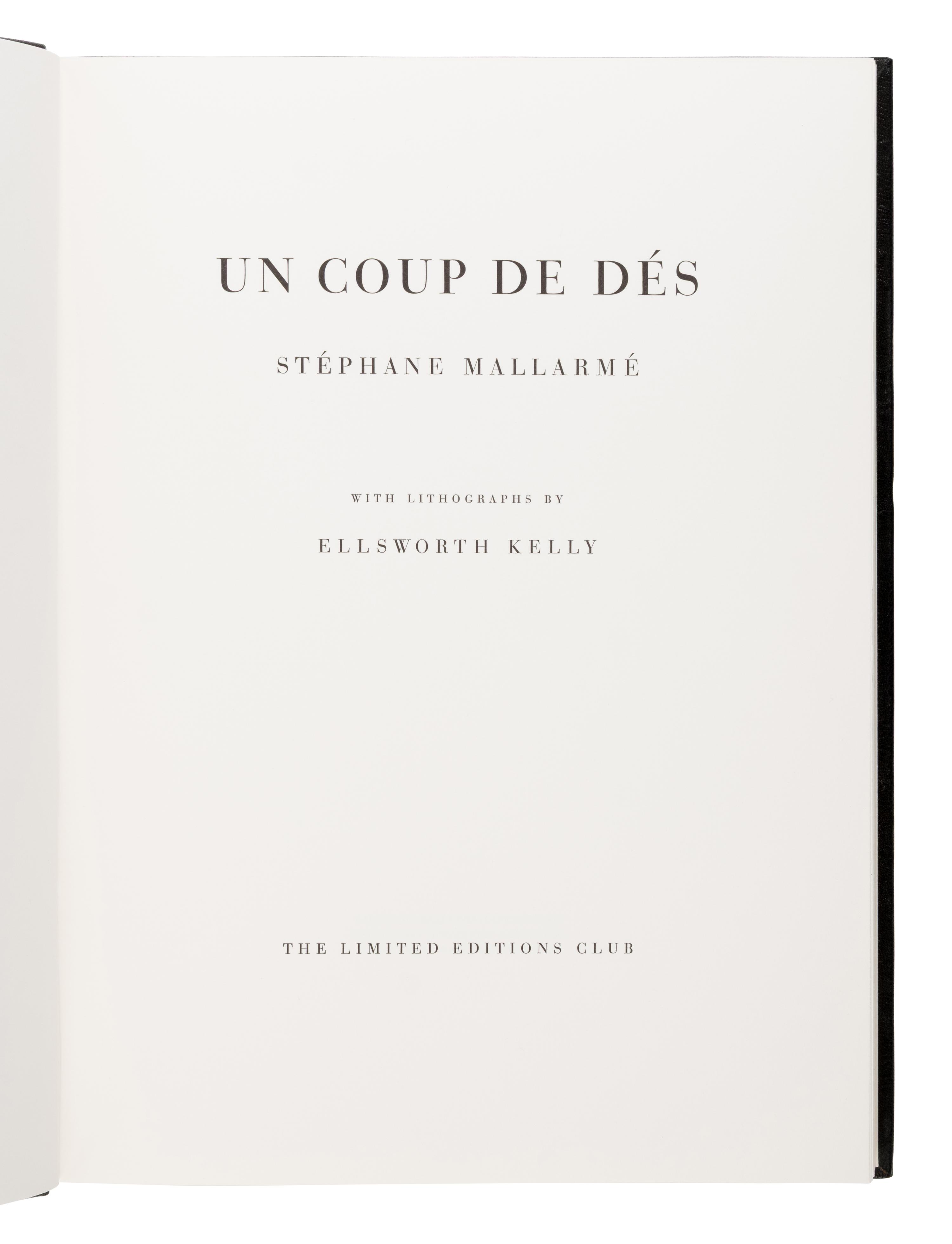 Kelly, Ellsworth (1923-2015), illustrator. -- Mallarme Stephane (1842-1898). A Un Coup de Dés n'Abolira Jamais le Hasard . [ A Throw of the Dice Will Never Abolish Chance ]. New York: The Limited Editions Club, 1992.