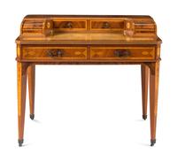 An Edwardian Style Marquetry 'Carlton House' Desk