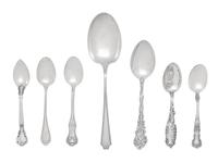 A Collection of American Silver Flatware Articles