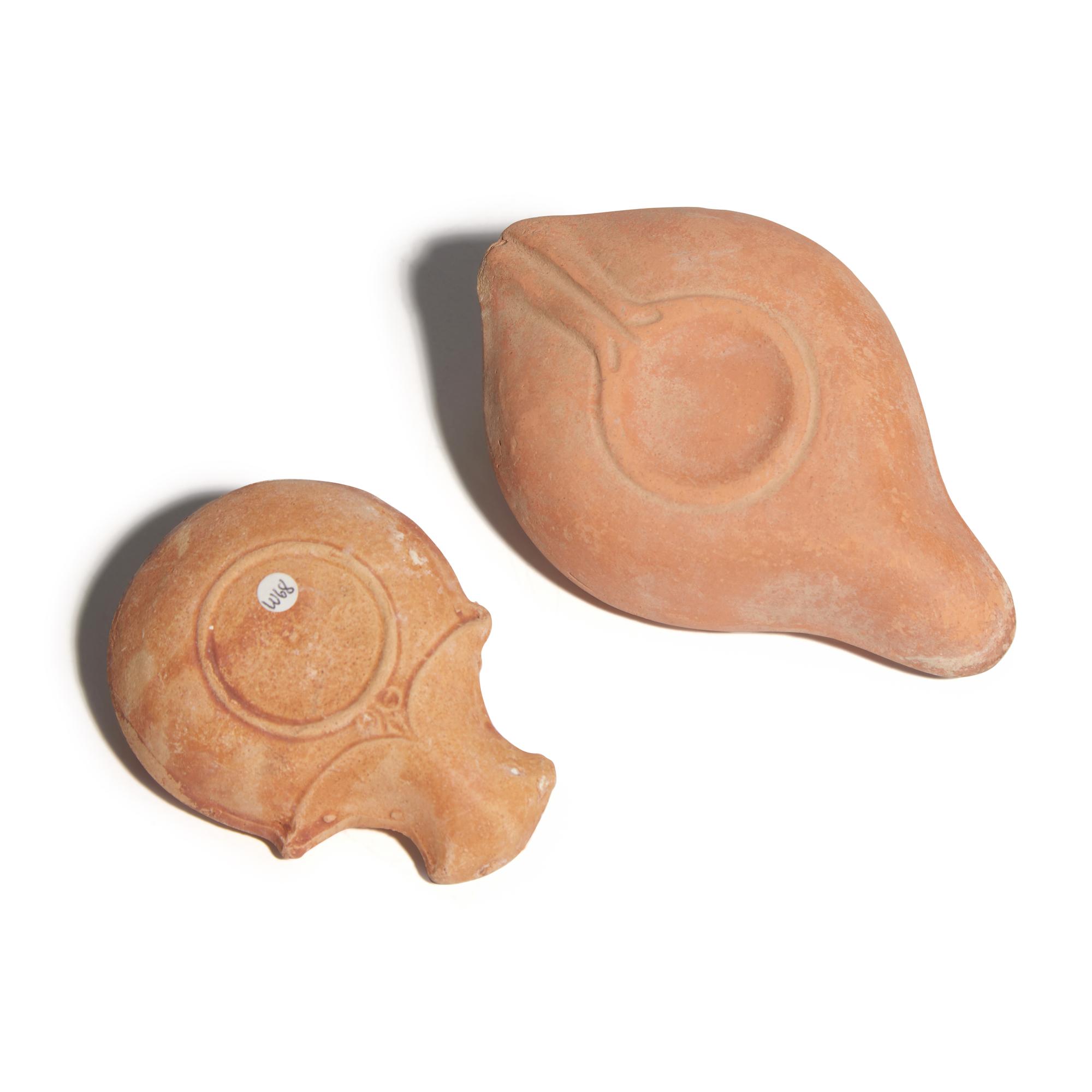 Two Late Roman Terracotta Oil Lamps
