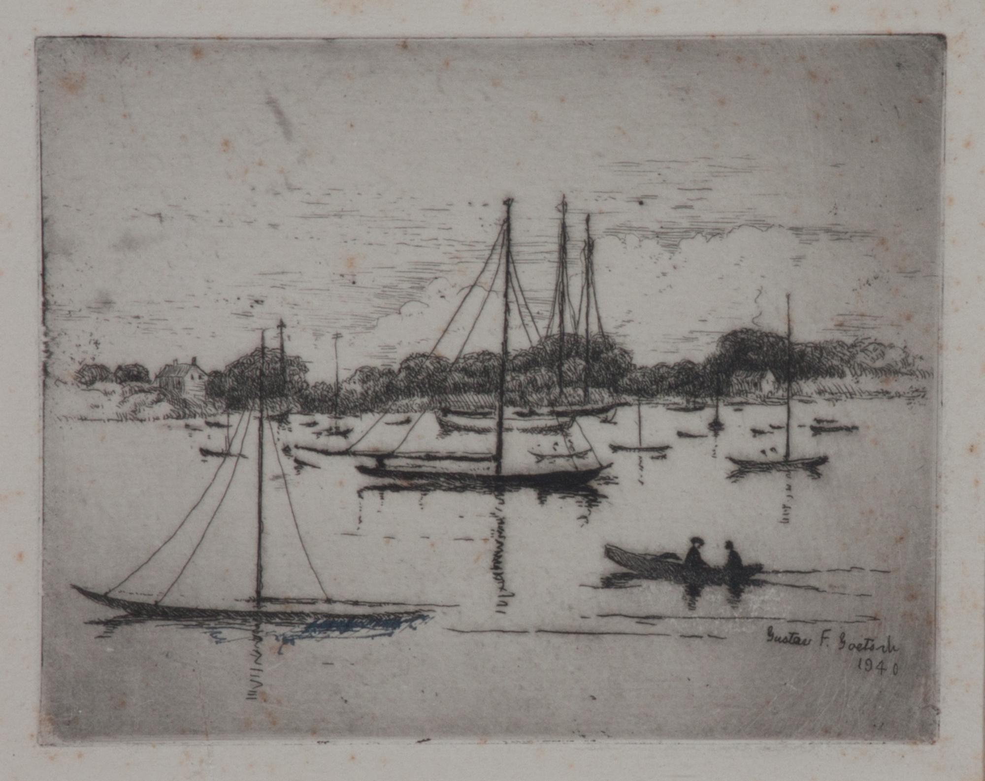 Gustav F. Goetsch, (American, 1877-1969), Rockport Harbor together with Little Harbor, 1940