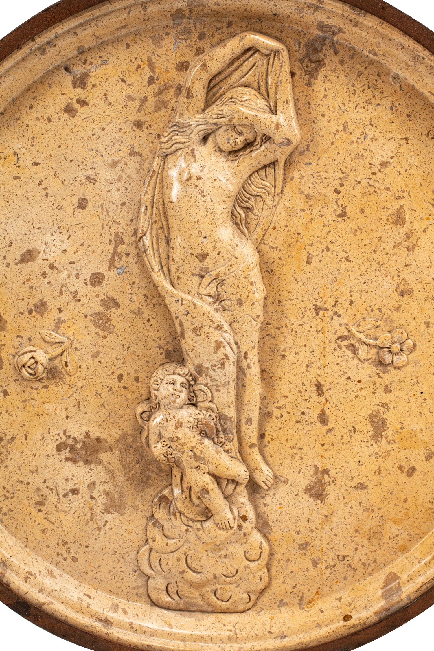 A Pair of Neoclassical Style Marble Roundels