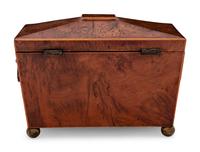 A Regency Gilt Metal Mounted Burlwood Tea Caddy