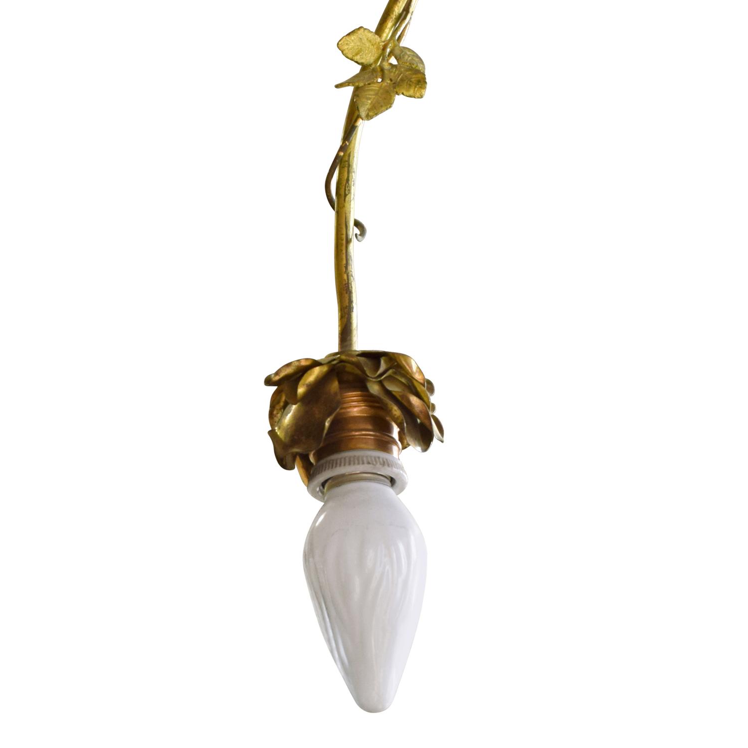 A Gilt Bronze Light Fixture 14" W x 7" D x 36" H — France, Early 20th Century