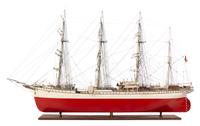 A Ship Model of "L'Avenir" Height of model 50 x length 82 1/2 inches.