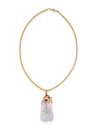 LAVENDER JADE AND AMETHYST PENDANT/NECKLACE