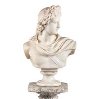 A Continental Marble Bust of Apollo