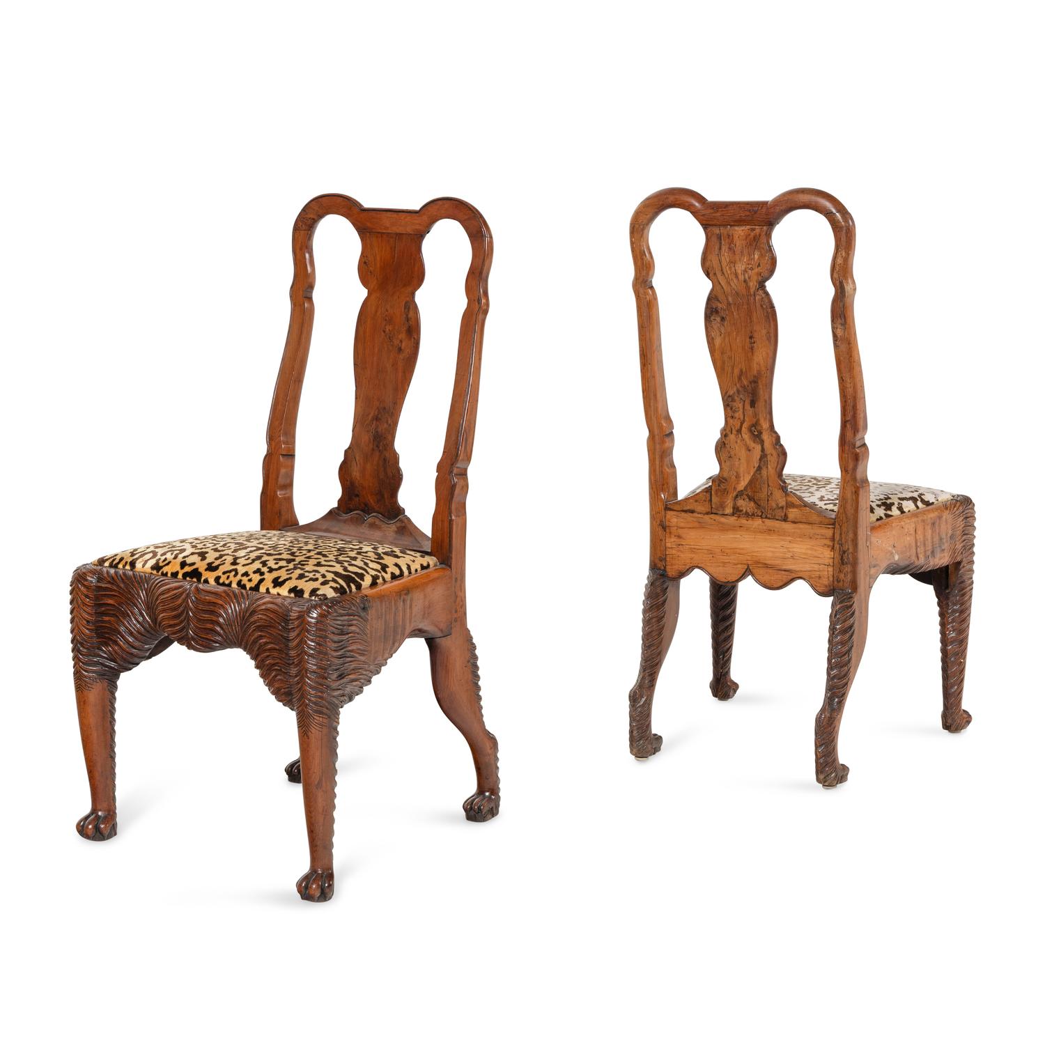 A Set of Eight Anglo-Colonial Yew Wood Dining Chairs