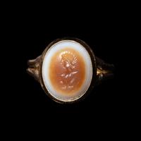 A Roman Agate Intaglio with Helios and a Griffin — Set in a 19th Century gold ring