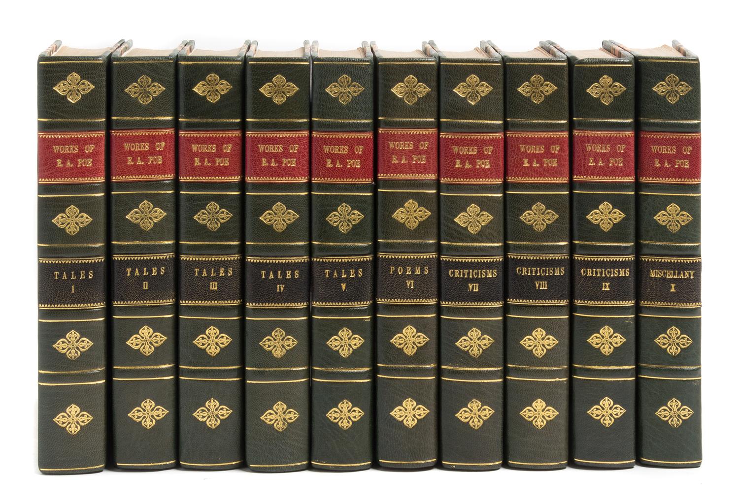 POE, EDGAR ALLAN. The Complete Works. Akron, OH, 1908. 10 vols.