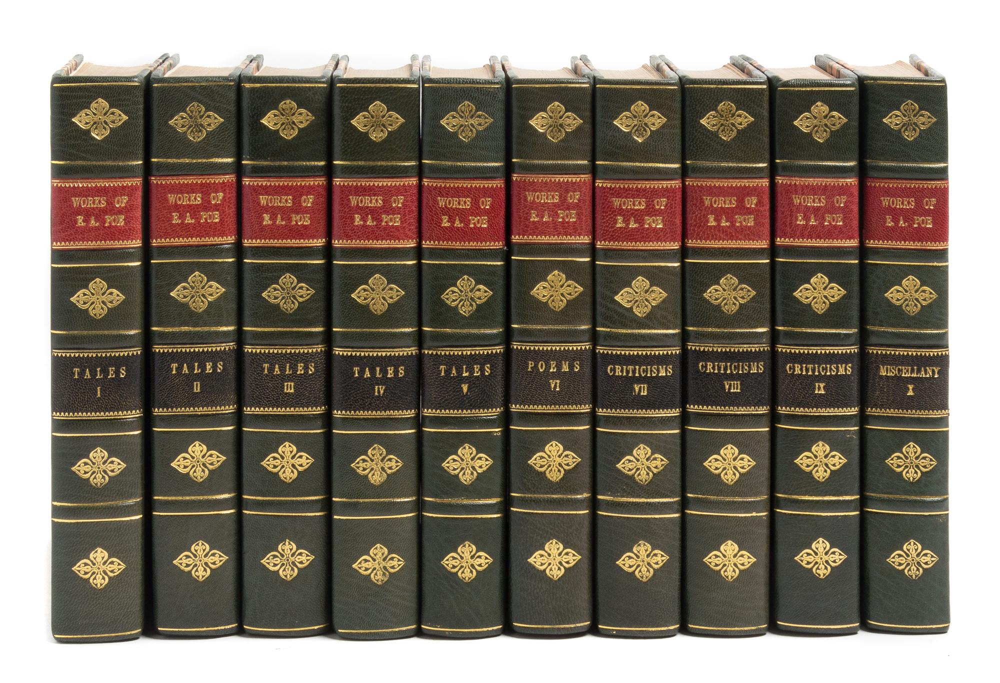 POE, EDGAR ALLAN. The Complete Works. Akron, OH, 1908. 10 vols.