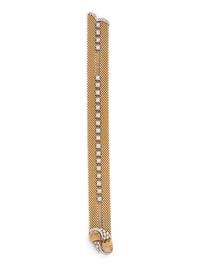 Gold and Diamond Belt Bracelet