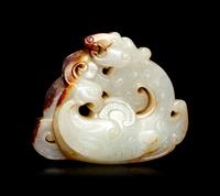 A White and Russet Carving of Phoenix