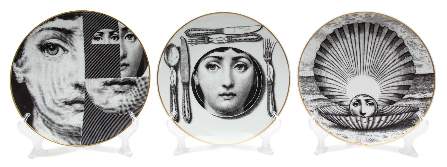 A Collection of Eight Rosenthal Fornasetti Plates Diameter 9 1/4 inches. — MID 20TH CENTURY