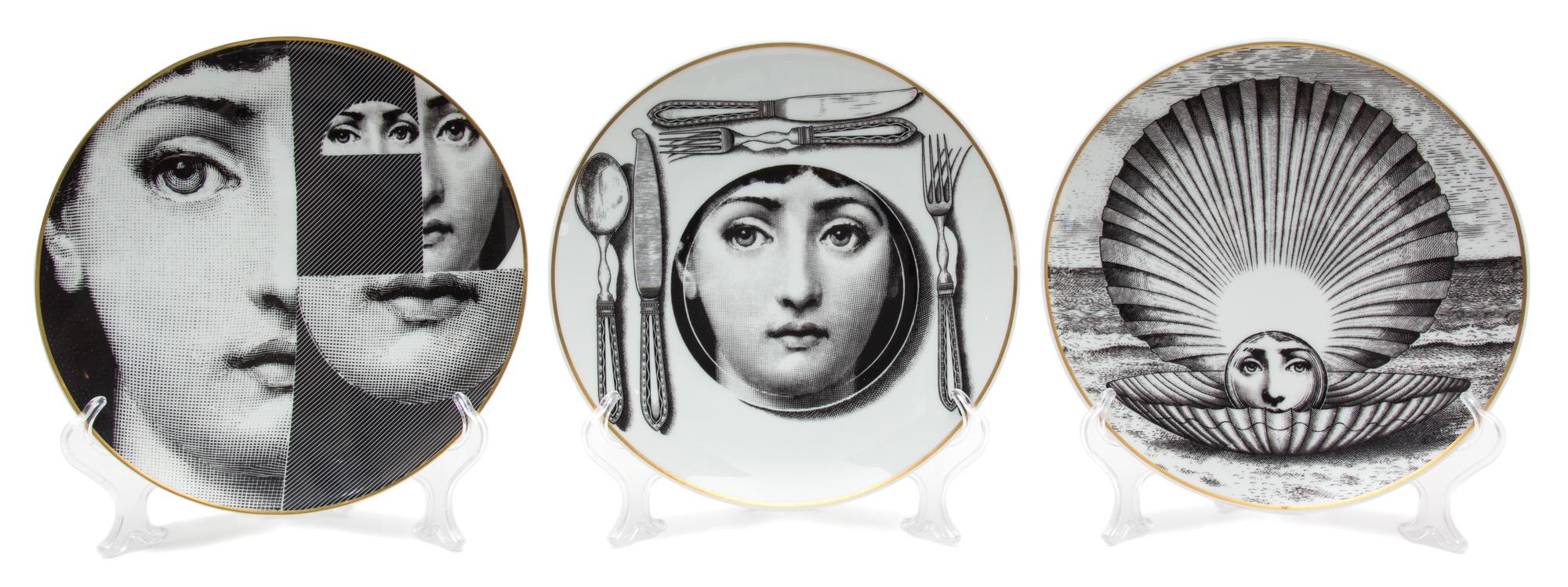 A Collection of Eight Rosenthal Fornasetti Plates Diameter 9 1/4 inches. — MID 20TH CENTURY