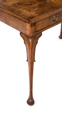 A George II Style Walnut Writing Table with an Associated Armchair