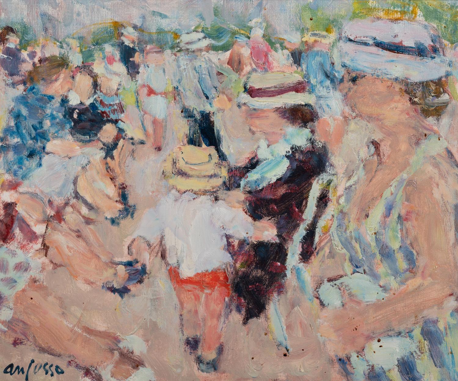 Personnages dans un parc