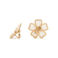 CORAL AND DIAMOND FLOWER EARCLIPS