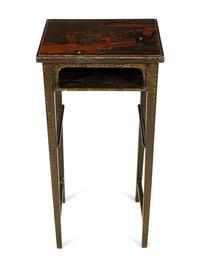 A Chinoiserie Lacquered and Mother-of-Pearl Decorated Side Table