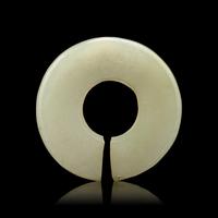 A Chinese Pale Celadon Jade Earring, Jue, Western Zhou Dynasty 西周 青白玉玨