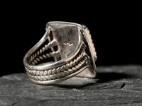 Silver and Blue Diamond Turquoise Ring